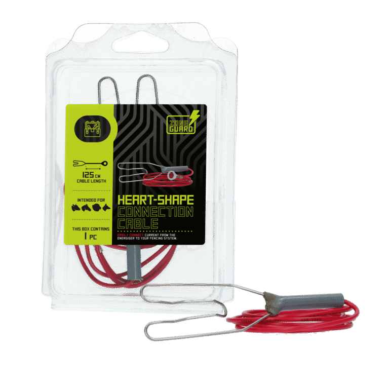 Cavo di collegamento per la messa a terra con attacco a cuore per elettrificatore per recinti elettrici, 125 cm – ZoneGuard