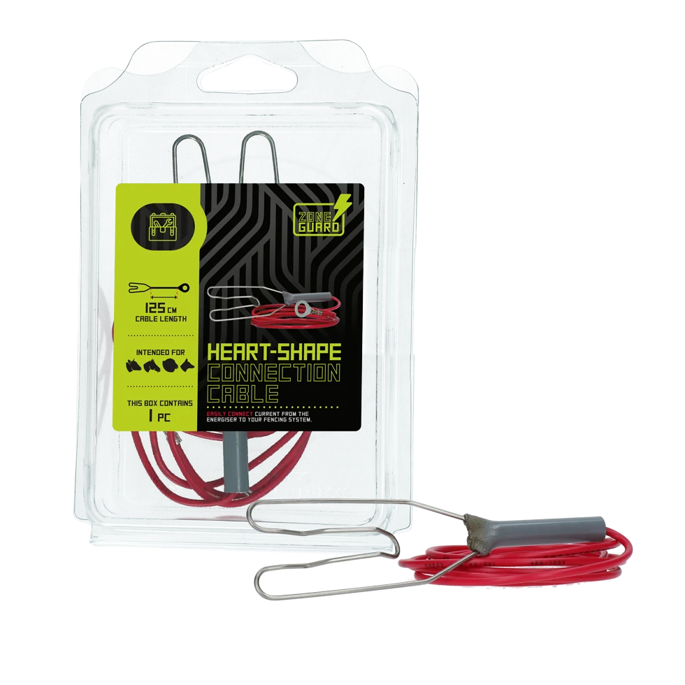 Cavo di collegamento per la messa a terra con attacco a cuore per elettrificatore per recinti elettrici, 125 cm – ZoneGuard - immagine 1