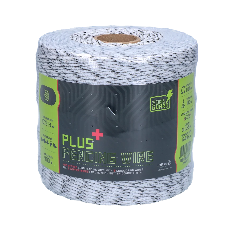 Filo elettrificabile 3 mm, bianco e nero, 400 m – ZoneGuard Plus - immagine 1