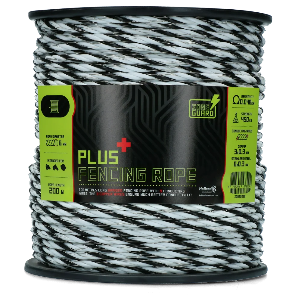Cordino elettrico 6 mm nero e bianco con 9 conduttori, 200 m – ZoneGuard Plus - immagine 1