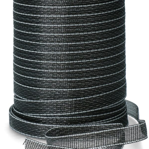 Nastro elettrico 20 mm nero con 9 fili in acciaio inox, 200 m – ZoneGuard Basic
