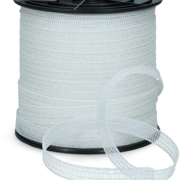 Nastro elettrico 20 mm bianco con 4 fili in acciaio inox, 200 m – ZoneGuard Basic
