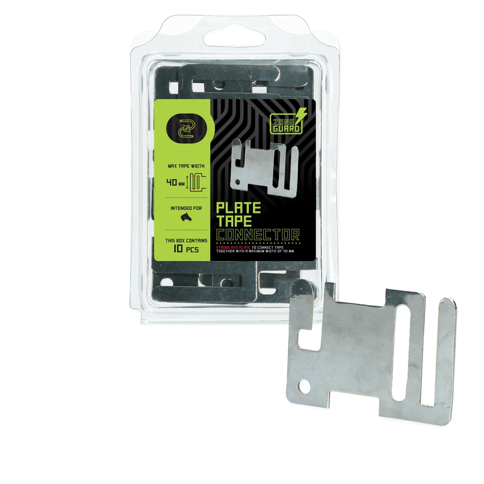 Piastrine di inizio e fine per nastro fino a 40 mm, acciaio inox, 10 pezzi – ZoneGuard - immagine 1