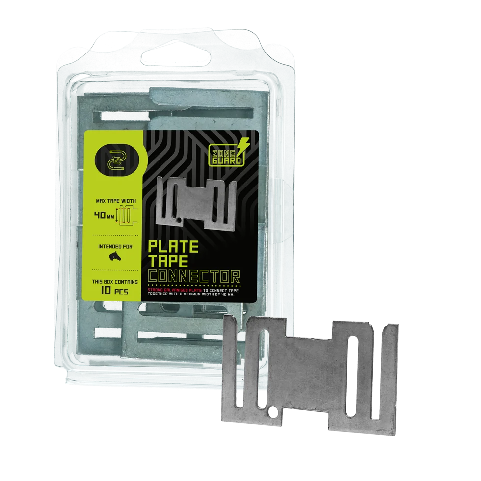 Piastrina di giunzione per nastro fino a 40 mm, zincata, 10 pezzi – ZoneGuard - immagine 2
