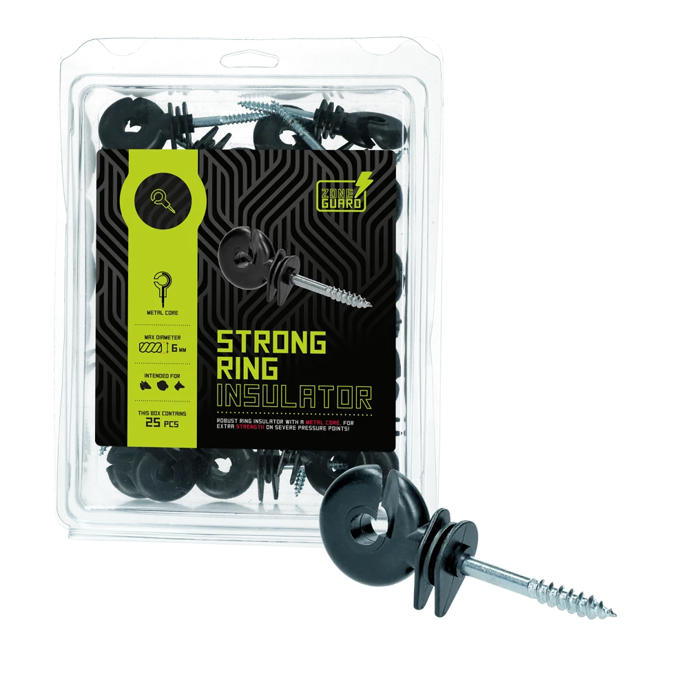 Isolatore ad anello con anima passante, nero, 25 pezzi – ZoneGuard Strong - immagine 2