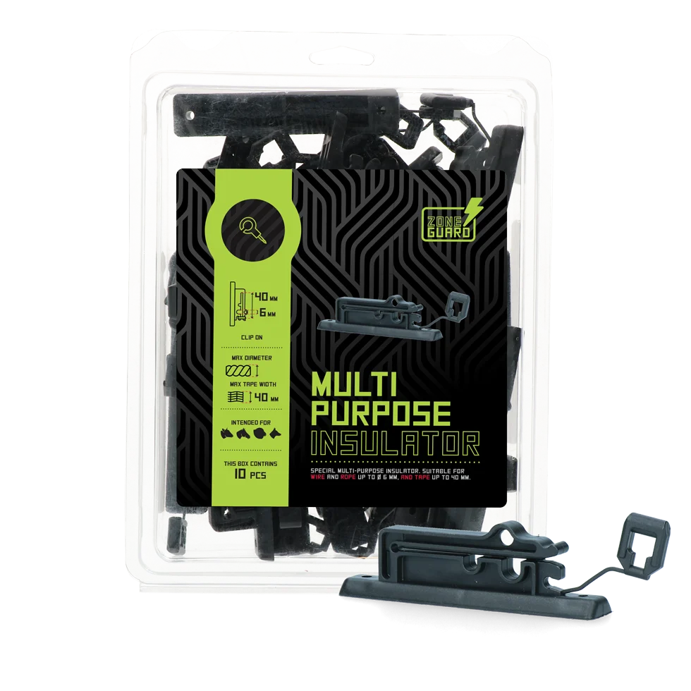 Isolatore per recinzioni elettriche per corda e filo fino a 6 mm e nastro fino a 40 mm, 10 pezzi – ZoneGuard - immagine 2