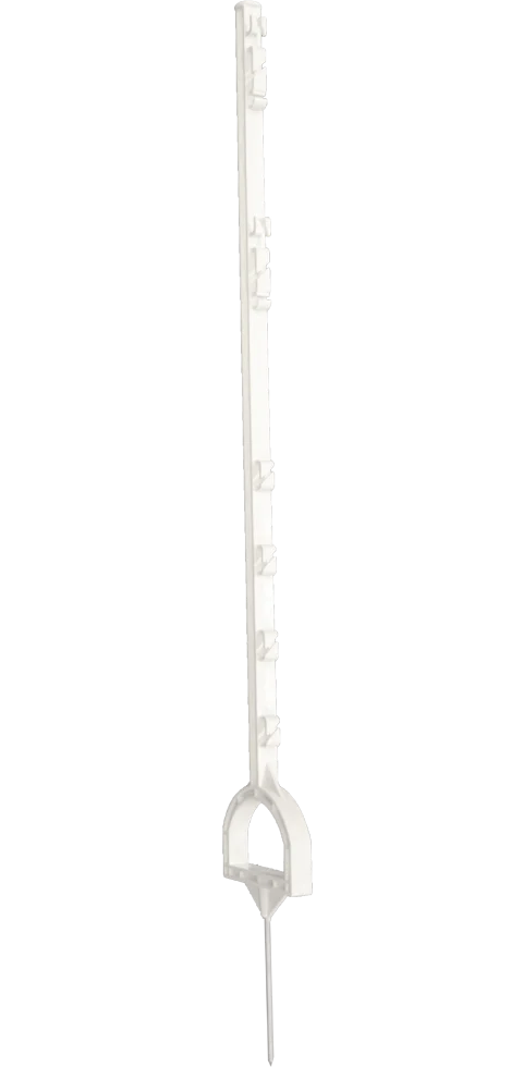 Paletto da conficcare nel terreno con staffa per il piede, 115 cm, bianco – ZoneGuard - immagine 1