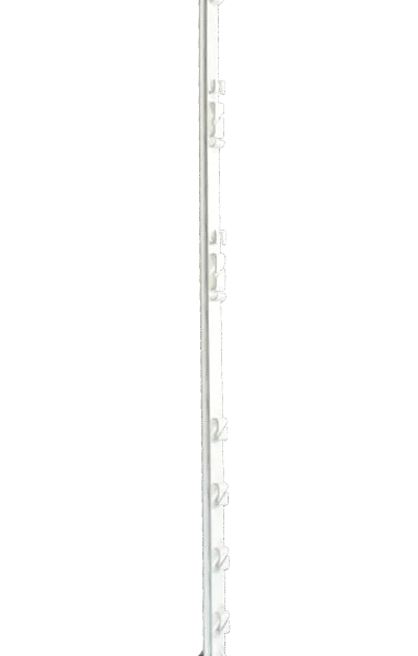 Palo da recinzione a innesto con staffa poggiapiede, 155 cm, bianco – ZoneGuard