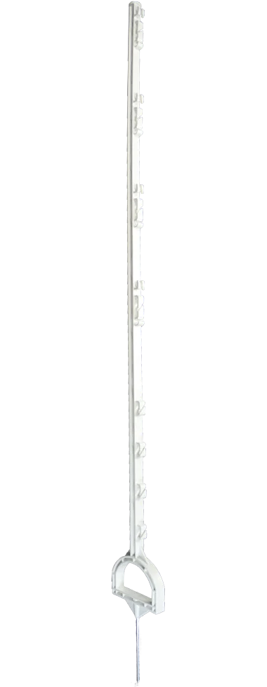 Palo da recinzione a innesto con staffa poggiapiede, 155 cm, bianco – ZoneGuard - immagine 1
