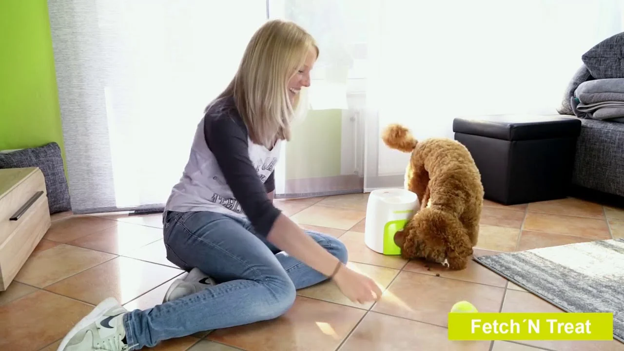 Gioco di ricompensa per cani con pallina da tennis e scomparto estraibile per crocchette – AFP Interactives Fetch'N'Treat 2nd Generation - immagine 4