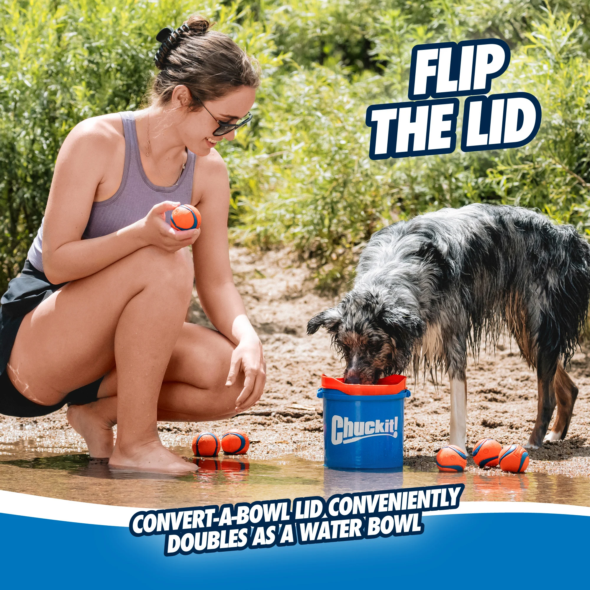 Set di palline per cani con secchio e fori di drenaggio, 8 palline M – Chuckit! Bucket - immagine 6