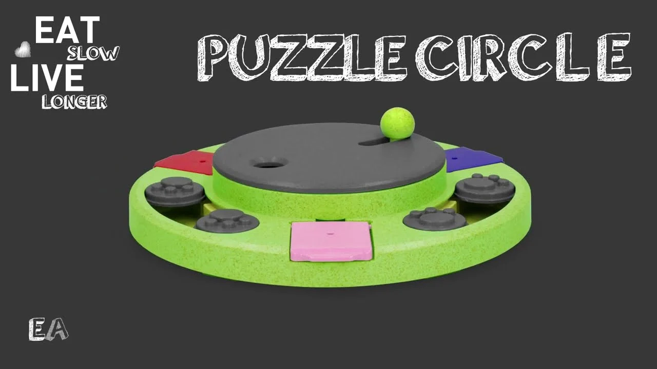 Puzzle per cani per crocchette e snack con piedini antiscivolo – Eat Slow Live Longer Puzzle Circle - immagine 2