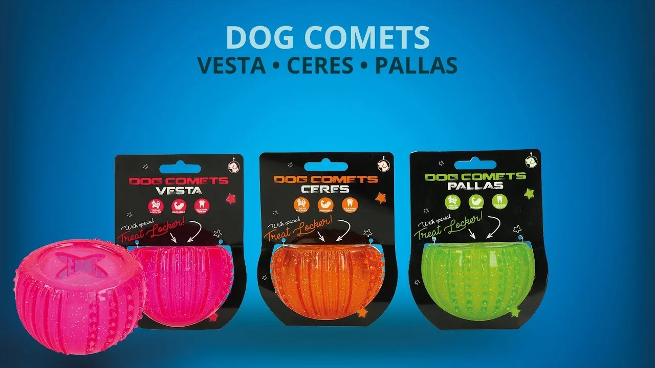 Gioco premiante in gomma TPR, rosa, ø 7 cm – Dog Comets Ceres - Treat Locker - immagine 4